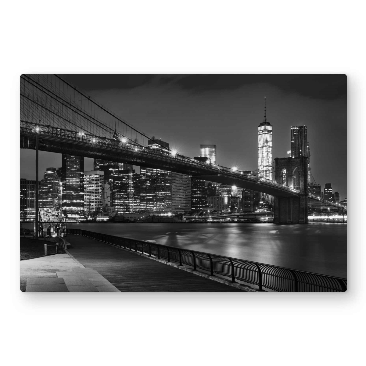 C1MP2030J7K5CC 20 x 30 in. City Under the Night - Monochrome Metal Print Wall Art for Man Cave