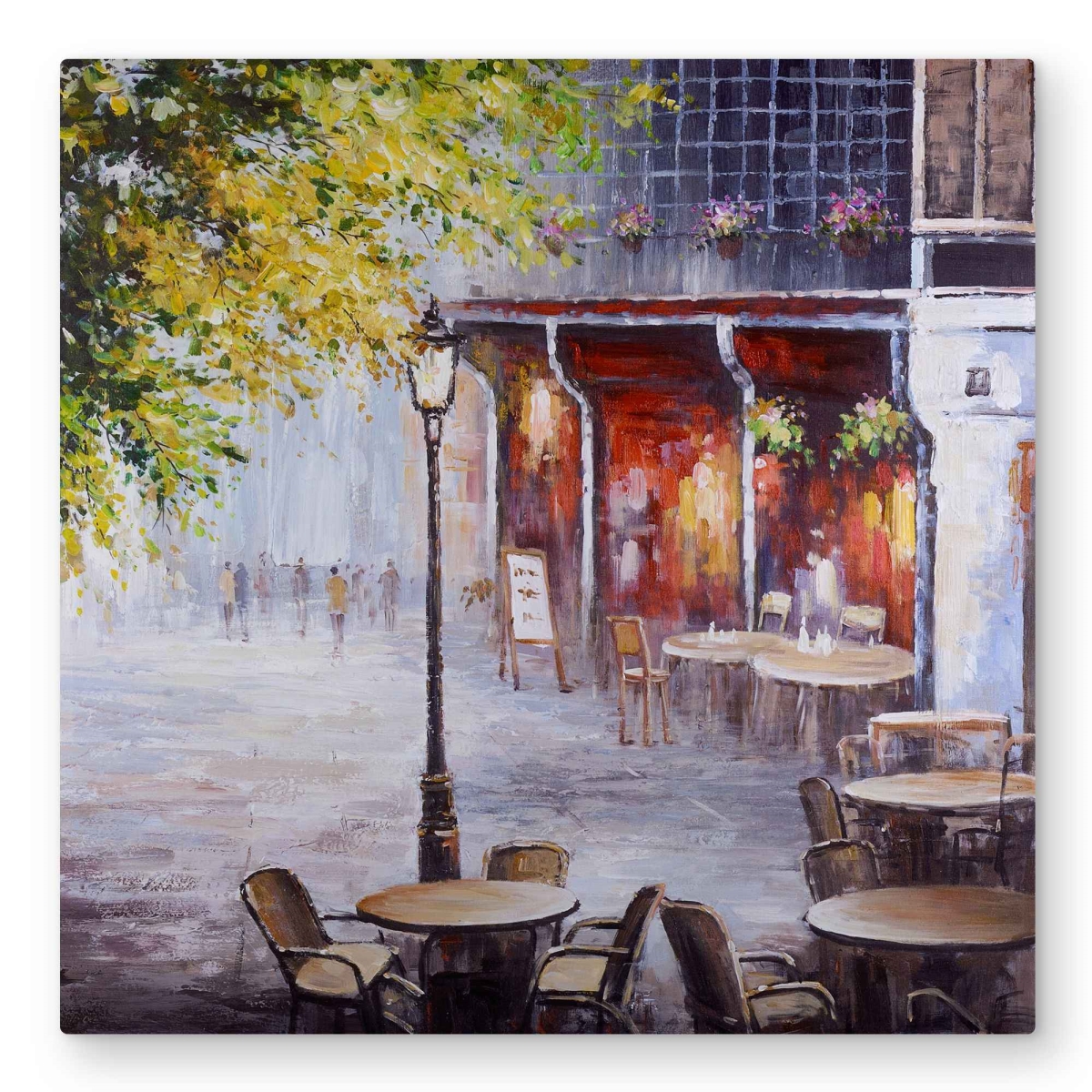 C1MP3232WEYCH5 32 x 32 in. Outdoor Restaurant by A Nice Day Wall Art - Office Street Metal Print