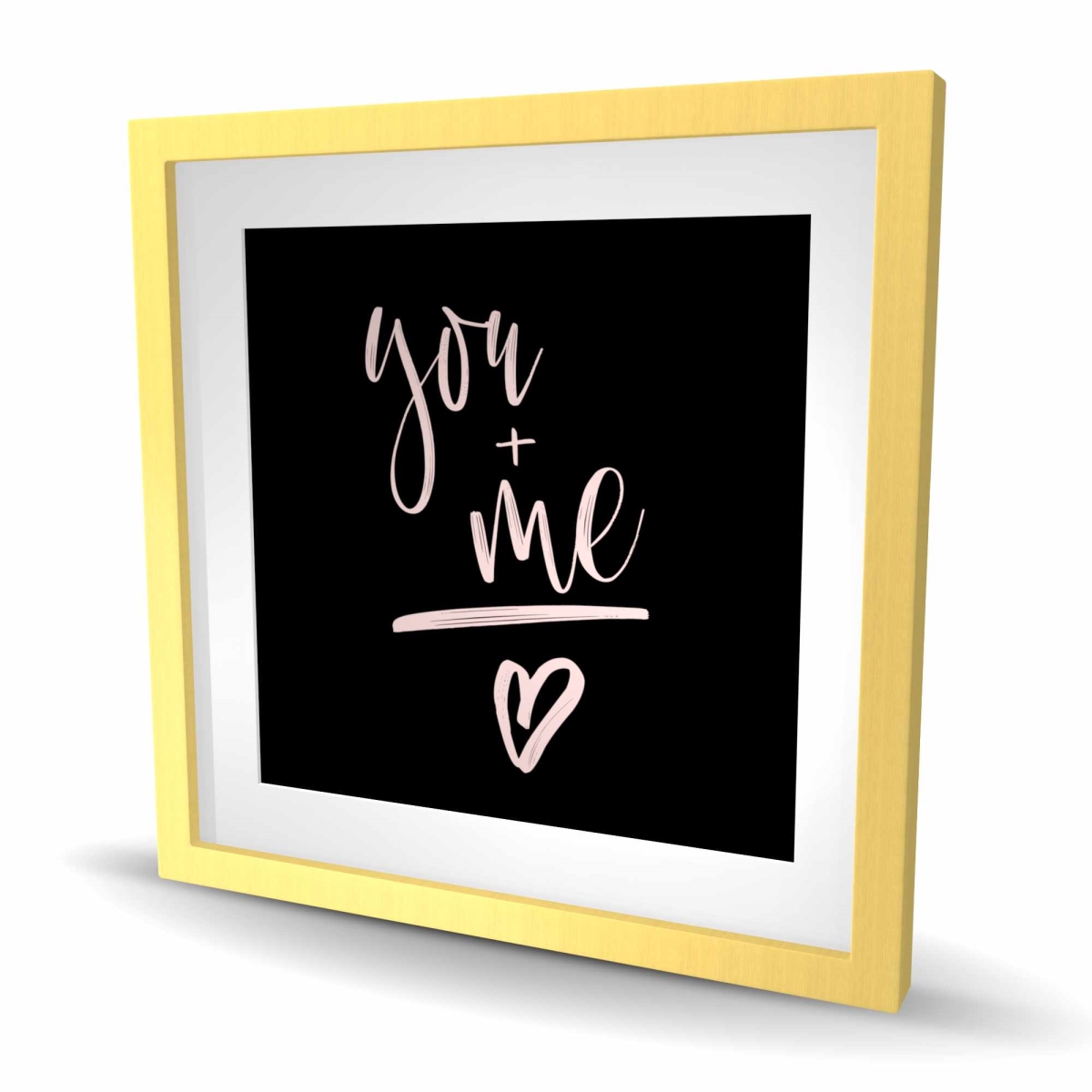 C1FM2424R45SDD You Plus Me - Pink Pattern Framed Matted Print Wall Art - Home Decor - 24 x 24 in.