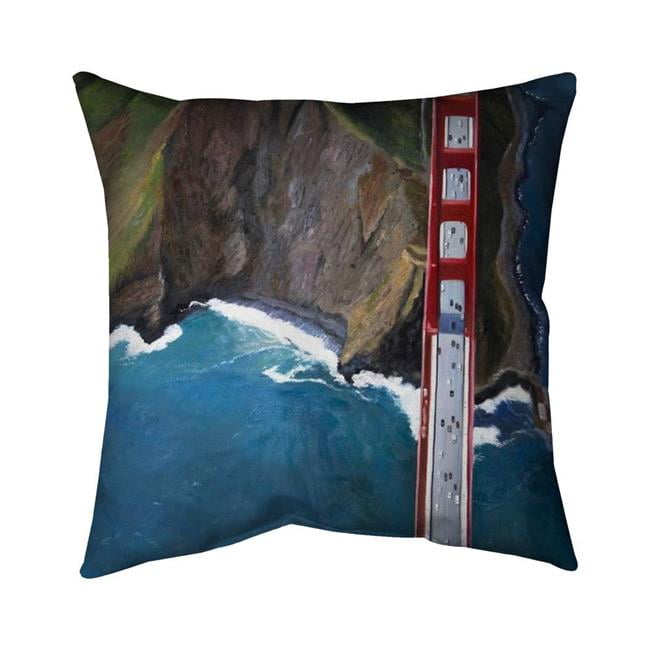 5542-2020-CI364 20 x 20 in. Overhead View of the Golden Gate & Mountains-Double Sided Print Outdoor Pillow Cover