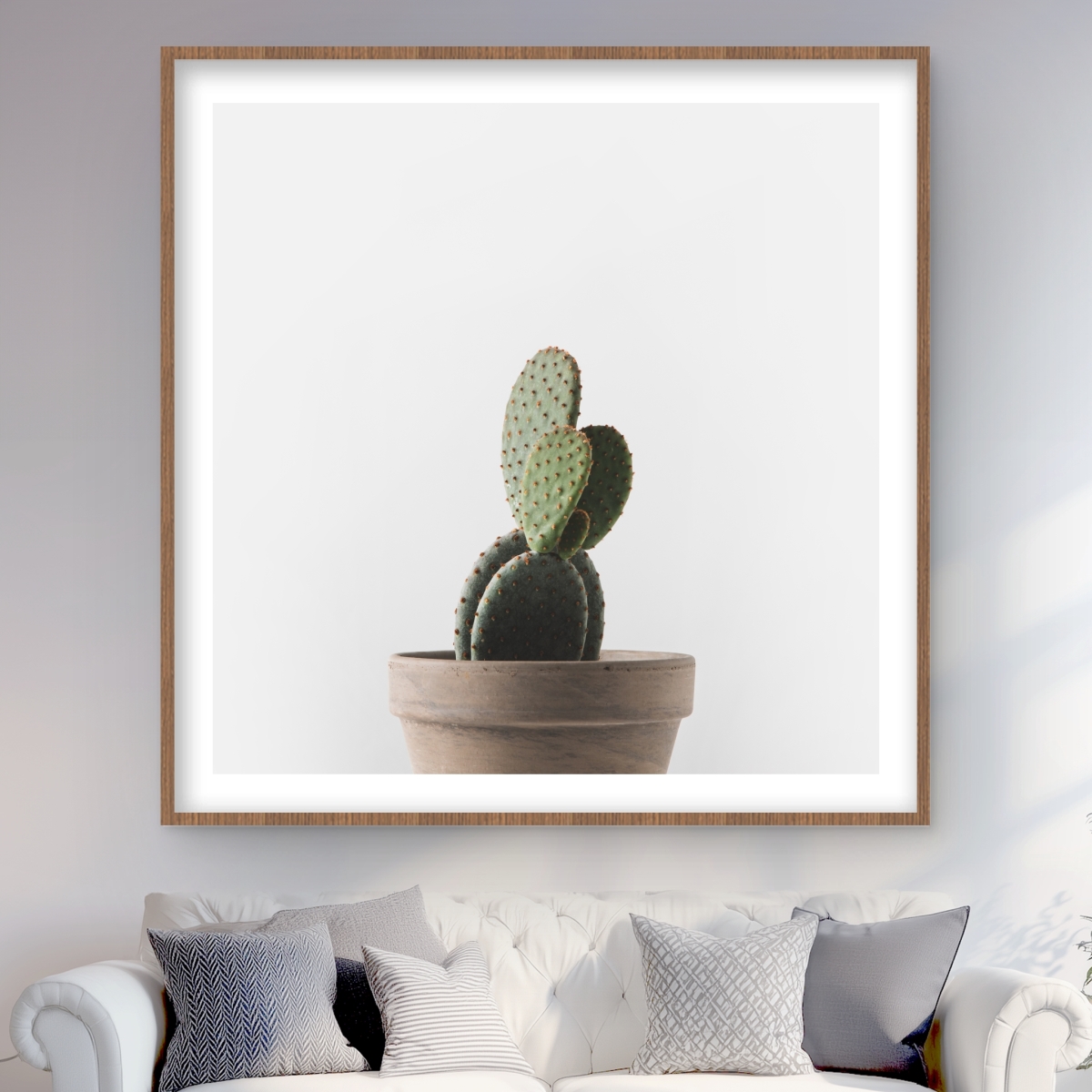 C1FM4848YUQOPB 48 x 48 in. Potted Cactus - Cactus Kitchen Framed Matted Print Wall Art for Decor