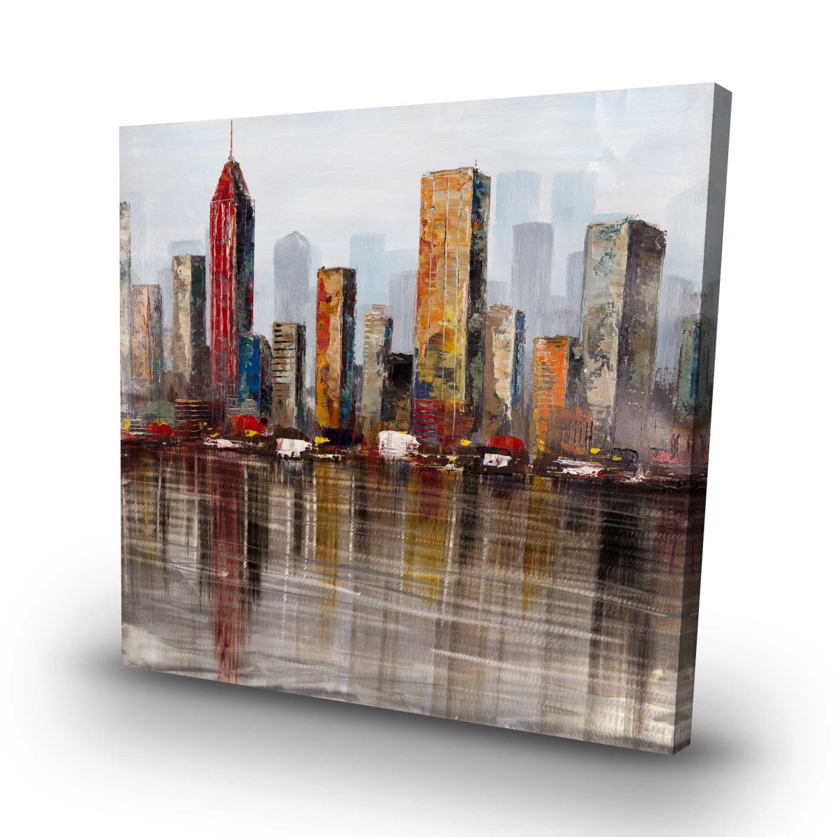 C1RC32326I2SS2 32 x 32 in. Rust Looking City - Industrial Cities Canvas for Home Decor