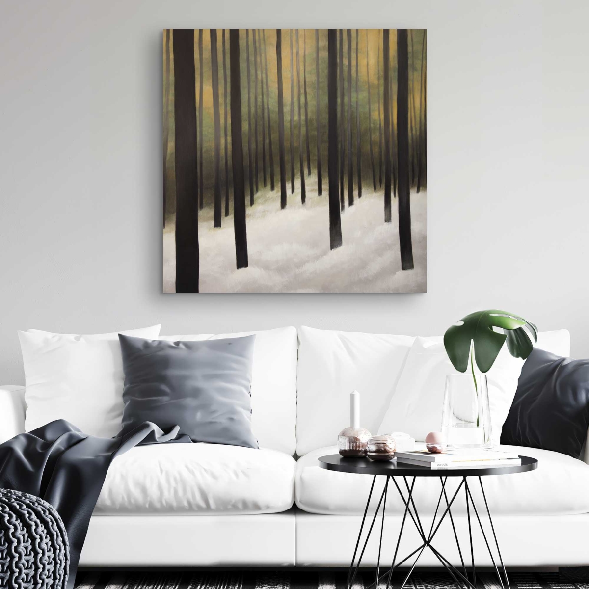 C1RC3232AWMTN0 32 x 32 in. Silent Forest - Holidays Office Canvas for Home Decor
