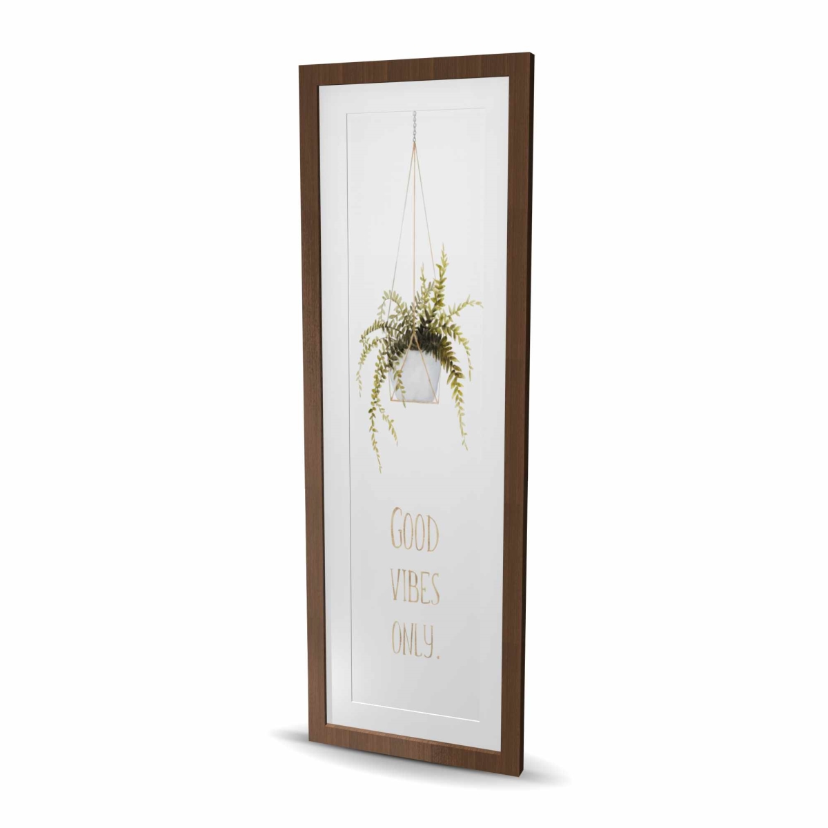 C1FM1648X70I71 16 x 48 in. Good Vibes Only - Hygge Floral Print Wall Art - Home Decor Framed Art