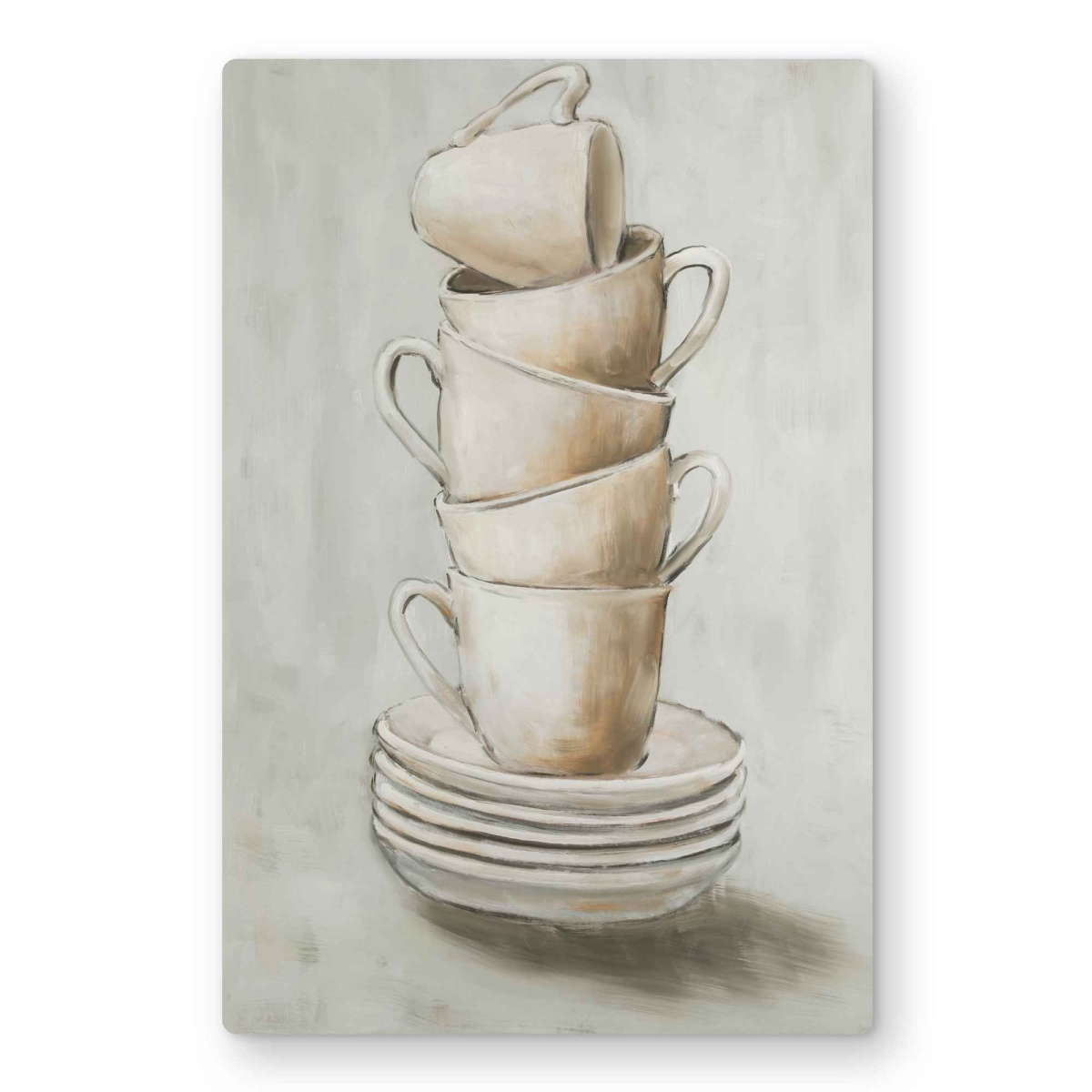 C1MP1218TEJROW 12 x 18 in. Stacked Cups Wall Art - Still Life Contemporary Metal Print