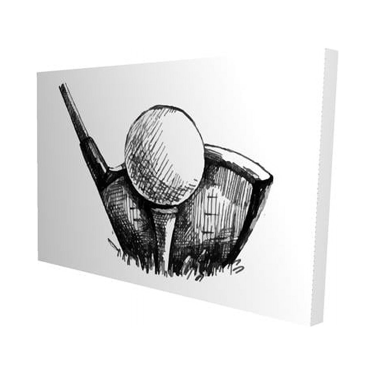 12 x 18 in. Golf Ball Black & White-Print on Canvas
