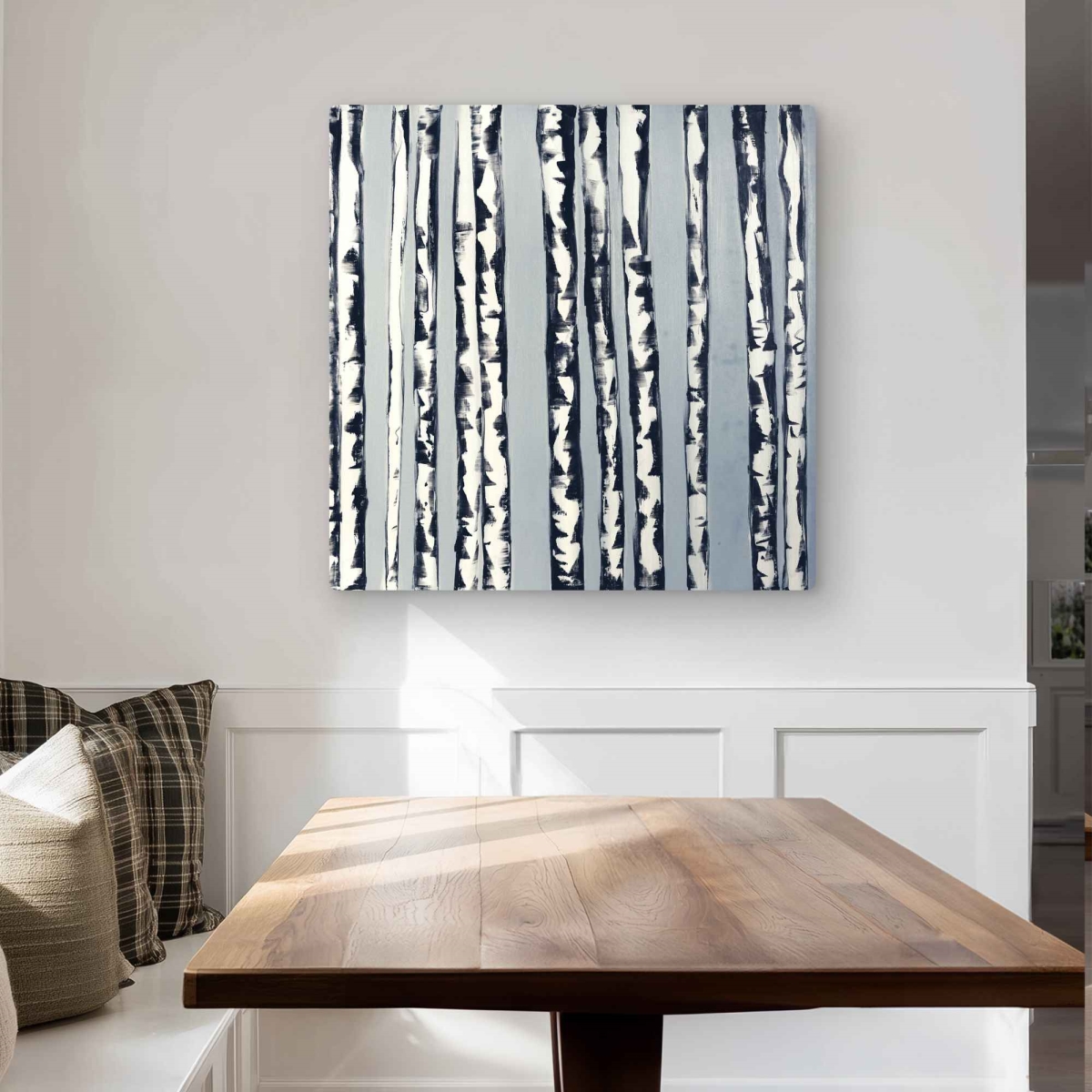 C1MP3232KF070E 32 x 32 in. Small Birch Trees - Office Trees Metal Print Wall Art for Home Decor