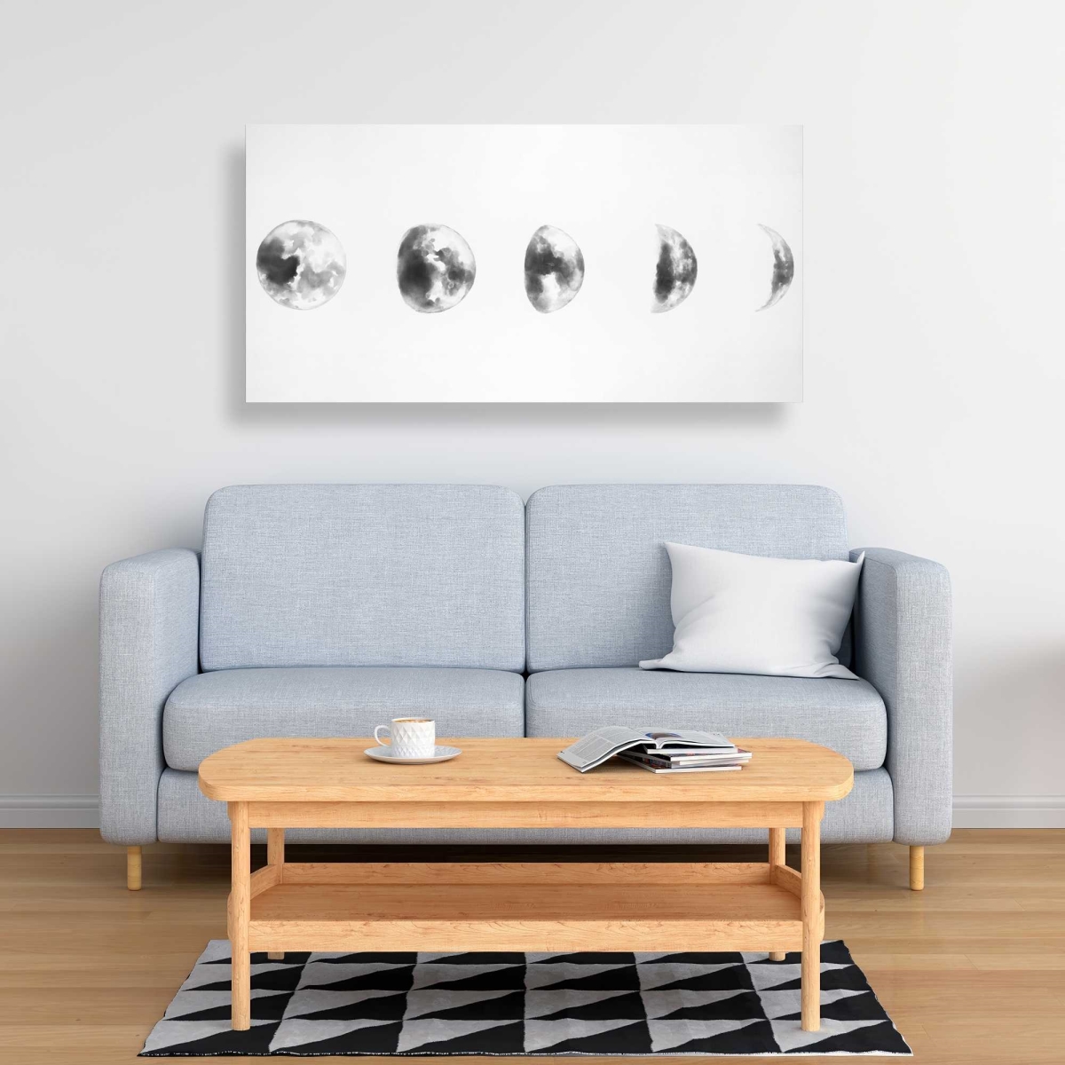 C1RC24481UA1AX 24 x 48 in. Black & White Eclipse - Bedroom Canvas for Home Decor