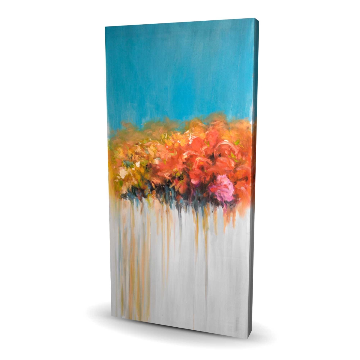 C1RC244856YR5D 24 x 48 in. Orange Flowers Bundle - Contemporary Orange Canvas Decor