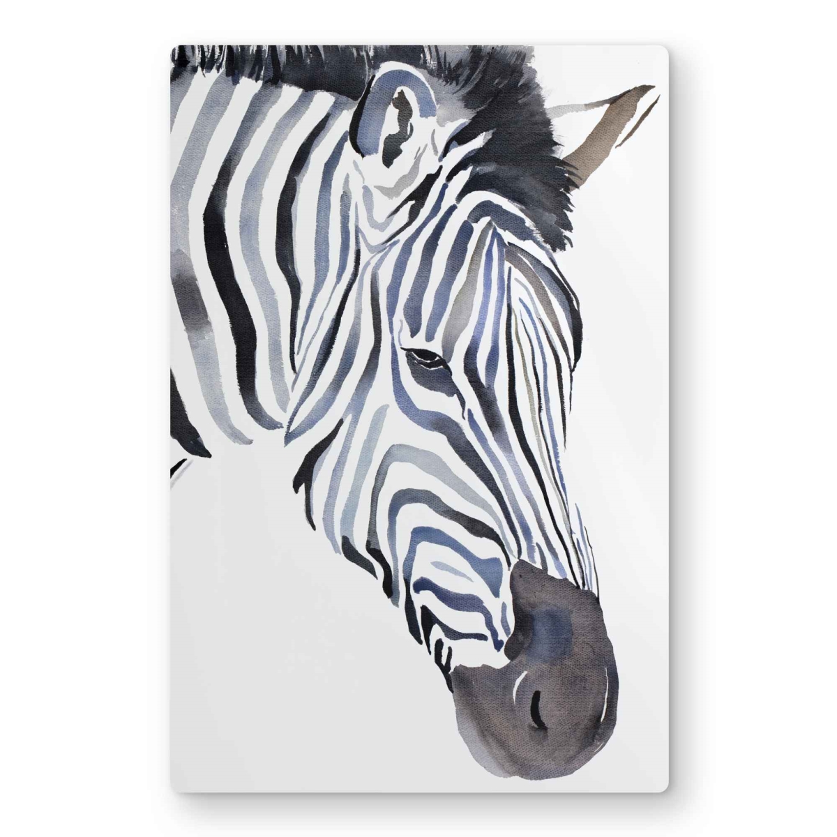 C1MP1218LBNQXR 12 x 18 in. Zebra - Blue Metal Print Wall Art for Unique Home Decor Accent