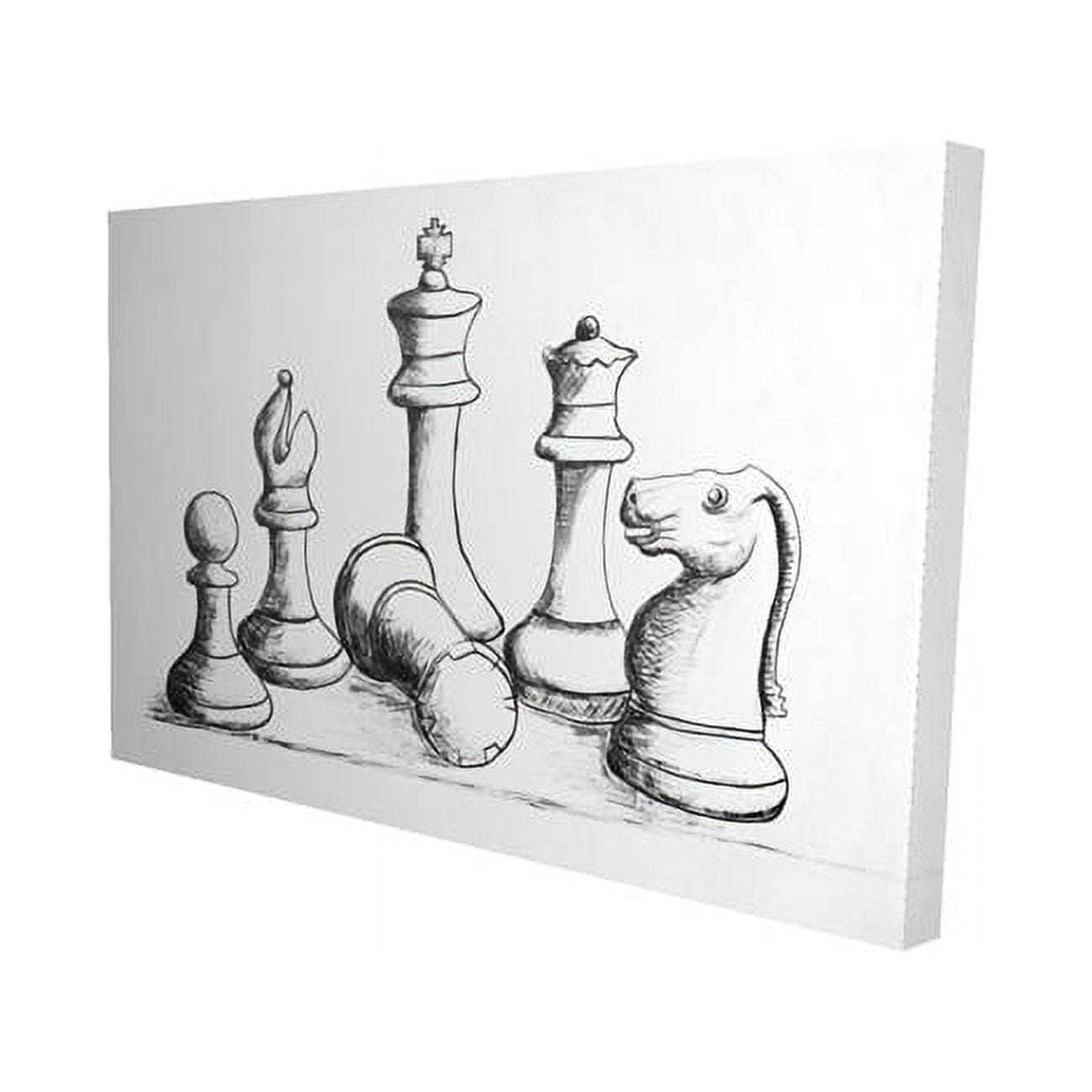 12 x 18 in. Chess Game Pieces-Print on Canvas