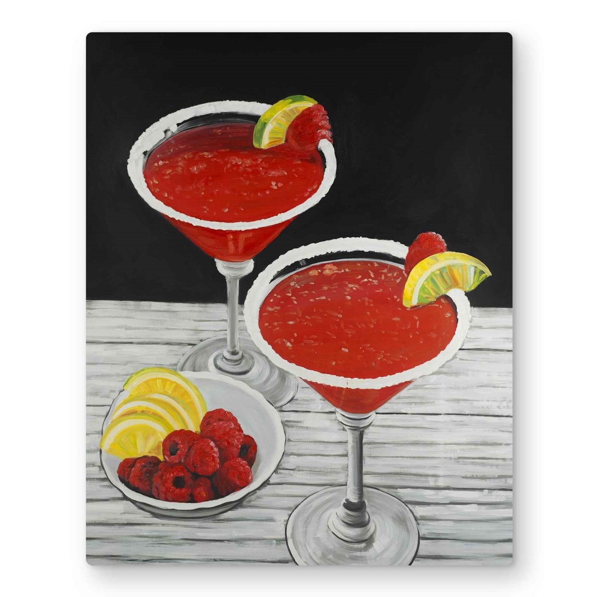 C1MP1620UKSKPK 16 x 20 in. Two Cosmopolitan Wall Art - Still Life Black Metal Print