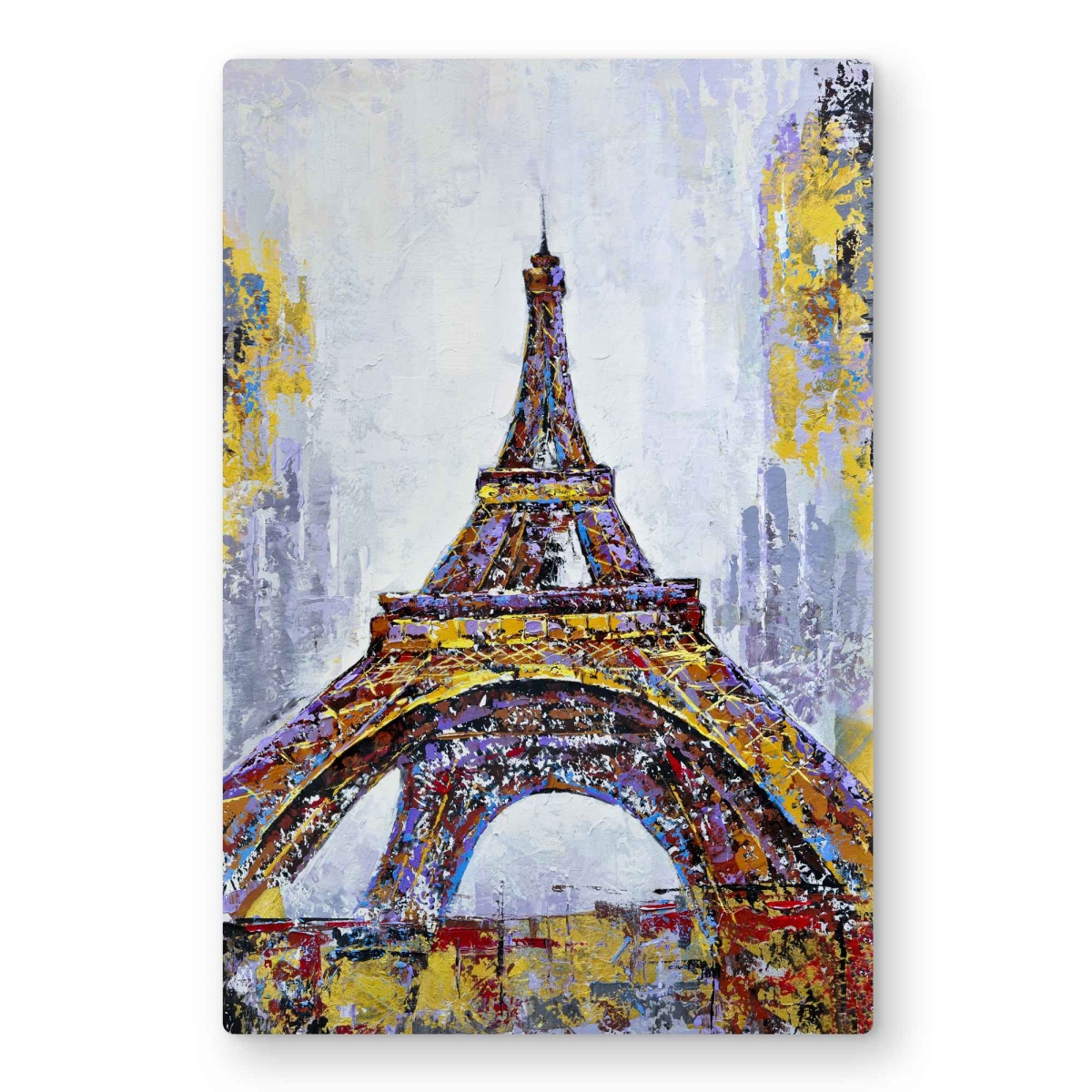 C1MP24360BB2M6 24 x 36 in. Abstract Paint Splash Eiffel Tower Wall Art - Metal Print