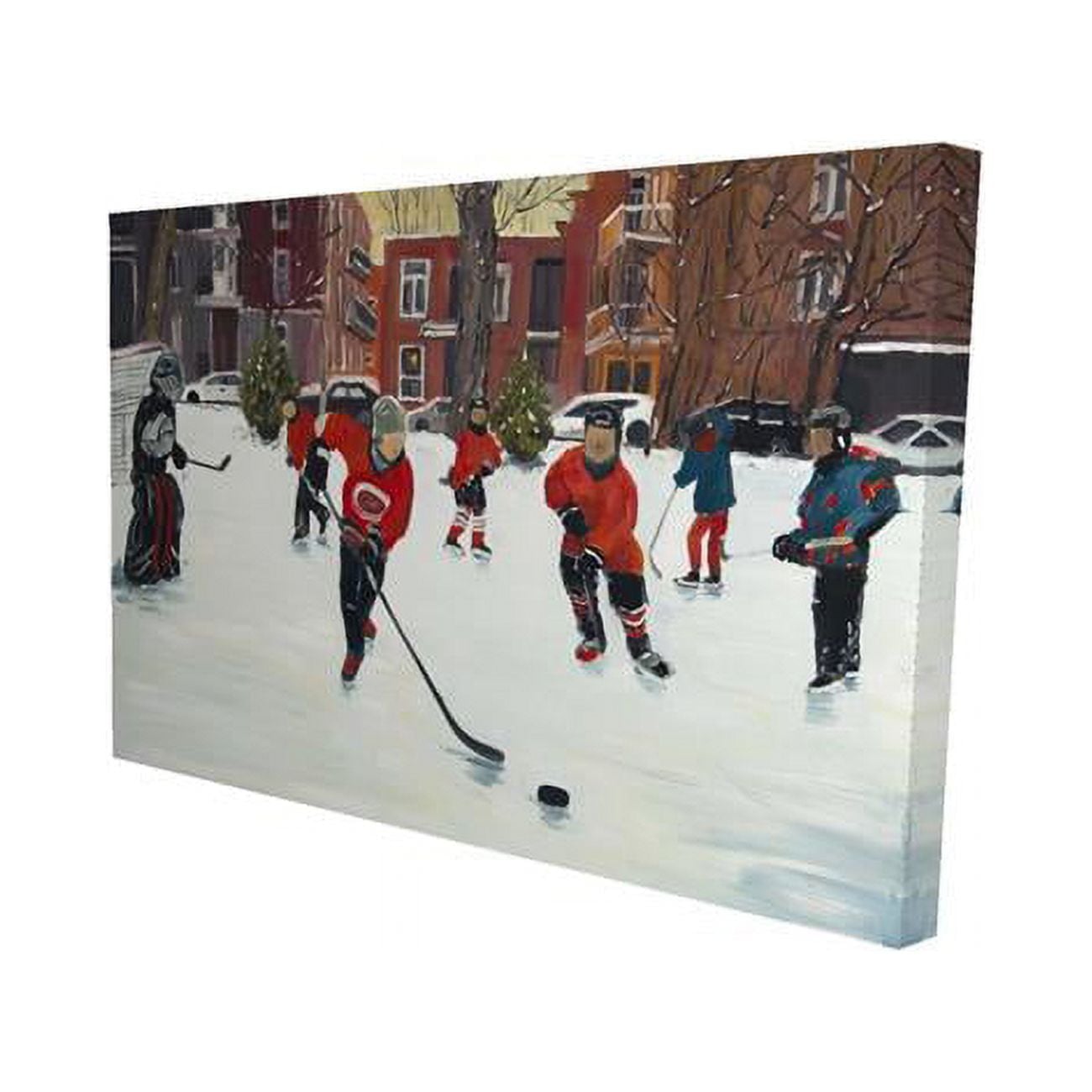12 x 18 in. Young Hockey Players-Print on Canvas
