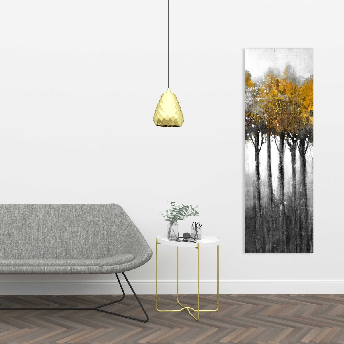 C1RC164805PVRO 16 x 48 in. Illuminated Forest - Contemporary Office Canvas
