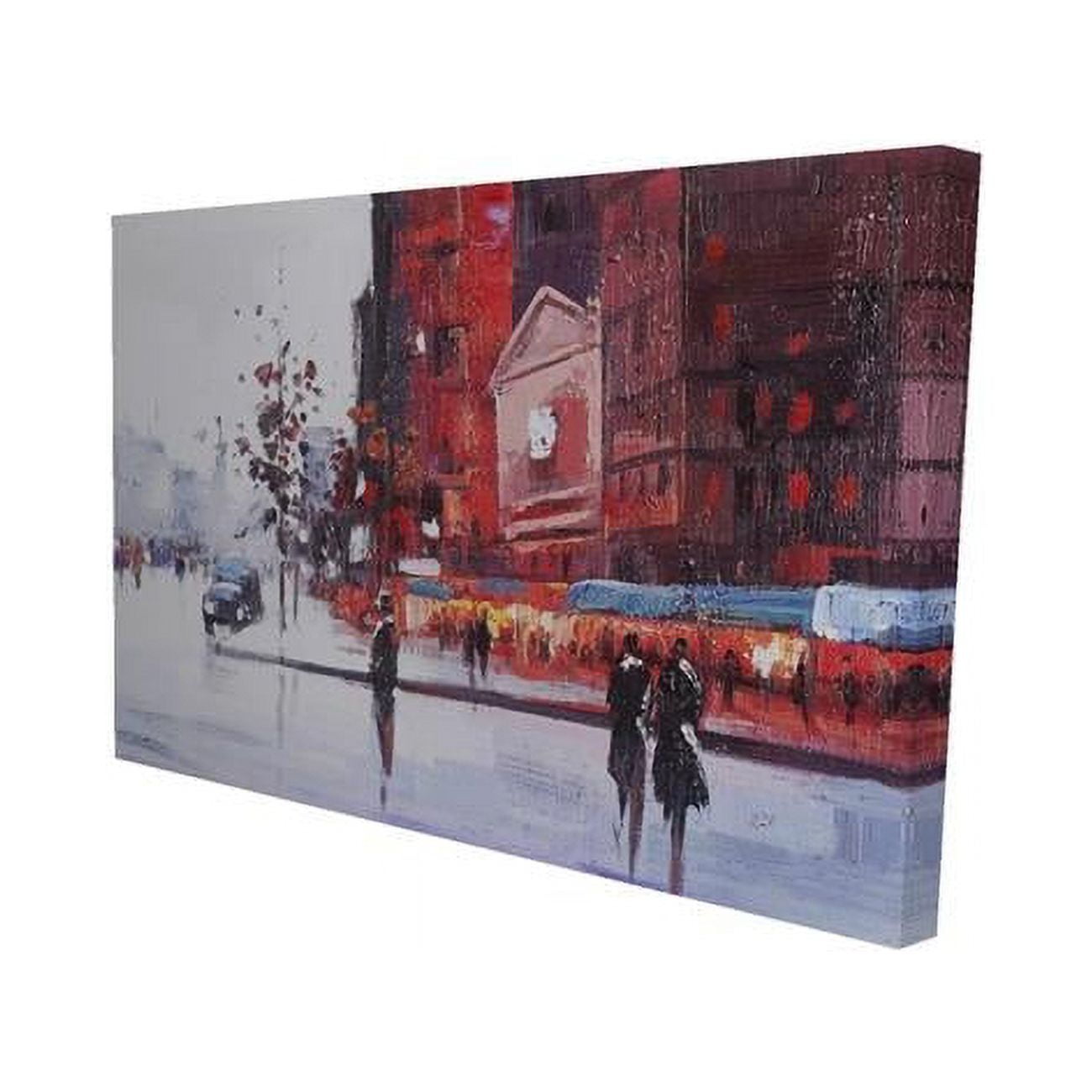 12 x 18 in. Black & Red Street Scene-Print on Canvas