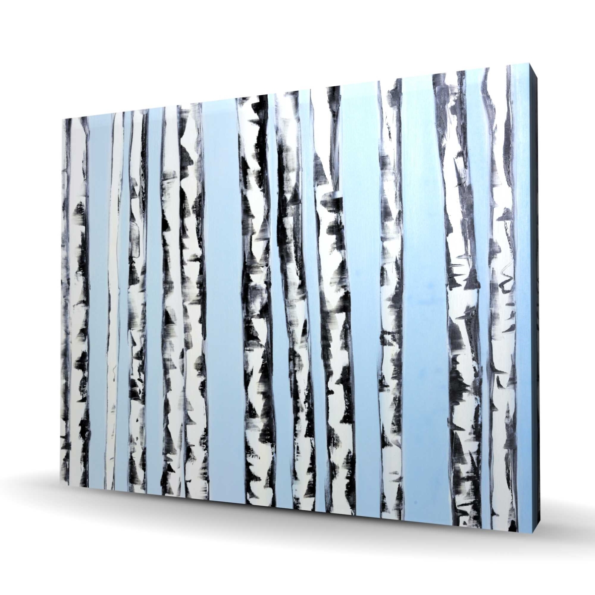 C1RC4860RYB4LY 48 x 60 in. Birches on a Blue Background - Modern Canvas Home Decor