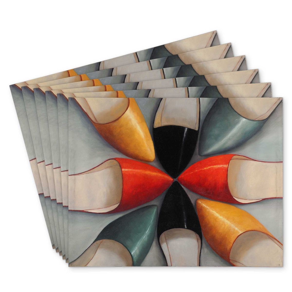 Picture of Begin Home Decor C6PP14186BH4AW 14 x 18 in. Women Shoes - Polyester Placemat for Stylish Home Decor - Set of 6