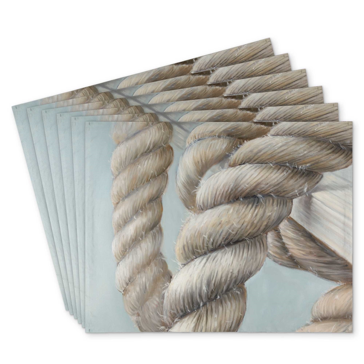 Picture of Begin Home Decor C6PP1418D6LZ0Z 14 x 18 in. Boat Rope Knot Closeup Polyester Placemat - Home Decor - Set of 6