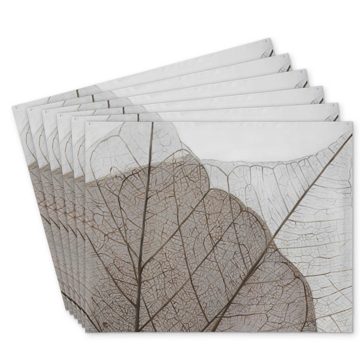 Picture of Begin Home Decor C6PP1418PPYQA5 14 x 18 in. Translucent Dried Leaves Placemat - Polyester Home Decor - Set of 6