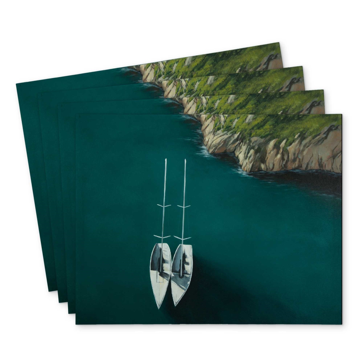 Picture of Begin Home Decor C4PP1418G9ZQ2H 14 x 18 in. Smooth Sailing Polyester Placemat - Home Decor Accent - Set of 4