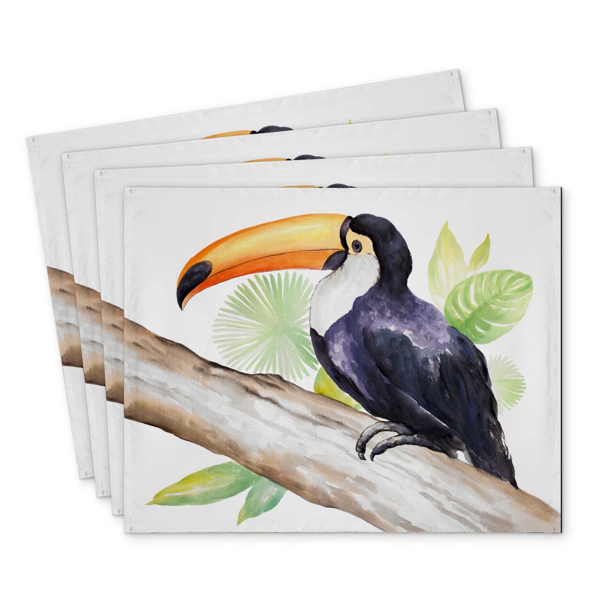 Picture of Begin Home Decor C4PP1418JKGAXP 14 x 18 in. Toucan Perched Polyester Placemat - Home Decor Accent - Set of 4