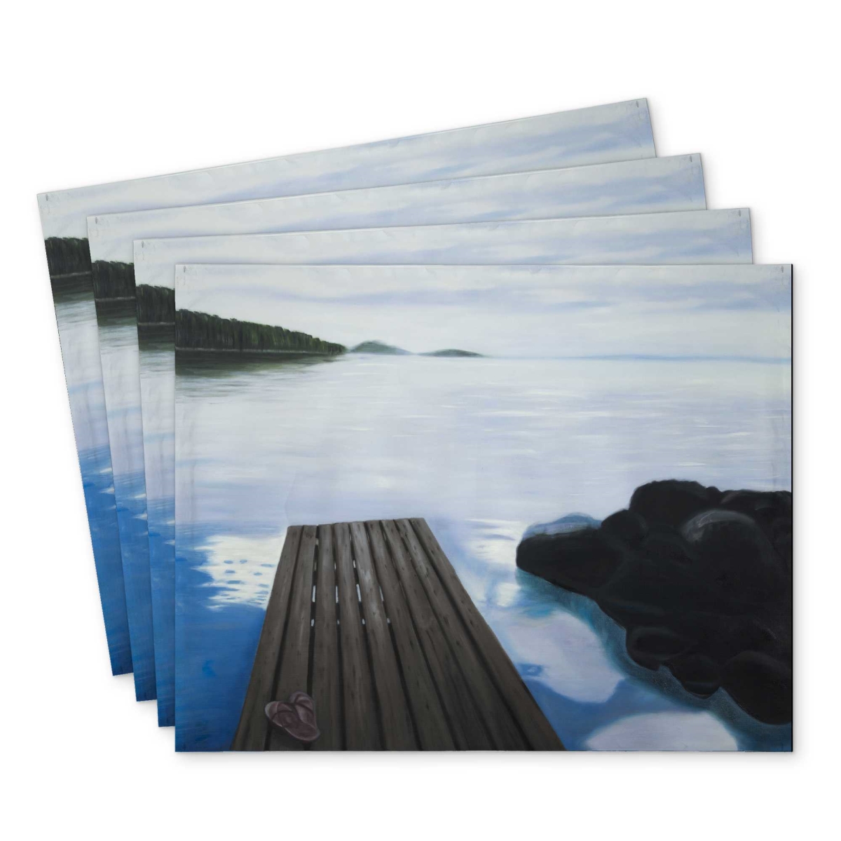 Picture of Begin Home Decor C4PP1418QFKX9Z 14 x 18 in. Evening on the Dock Polyester Placemat for Home Decor - Set of 4