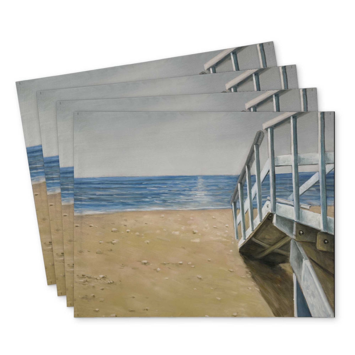 Picture of Begin Home Decor C4PP1418S2W3OH 14 x 18 in. Seaside Landscape Polyester Placemat - Home Decor Accent - Set of 4