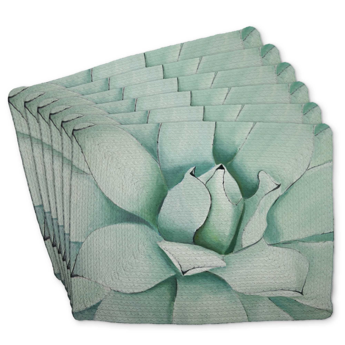 Picture of Begin Home Decor C6BP14187ZL5AL 14 x 18 in. Succulent Closeup - Braided Polyester Placemat - Set of 6