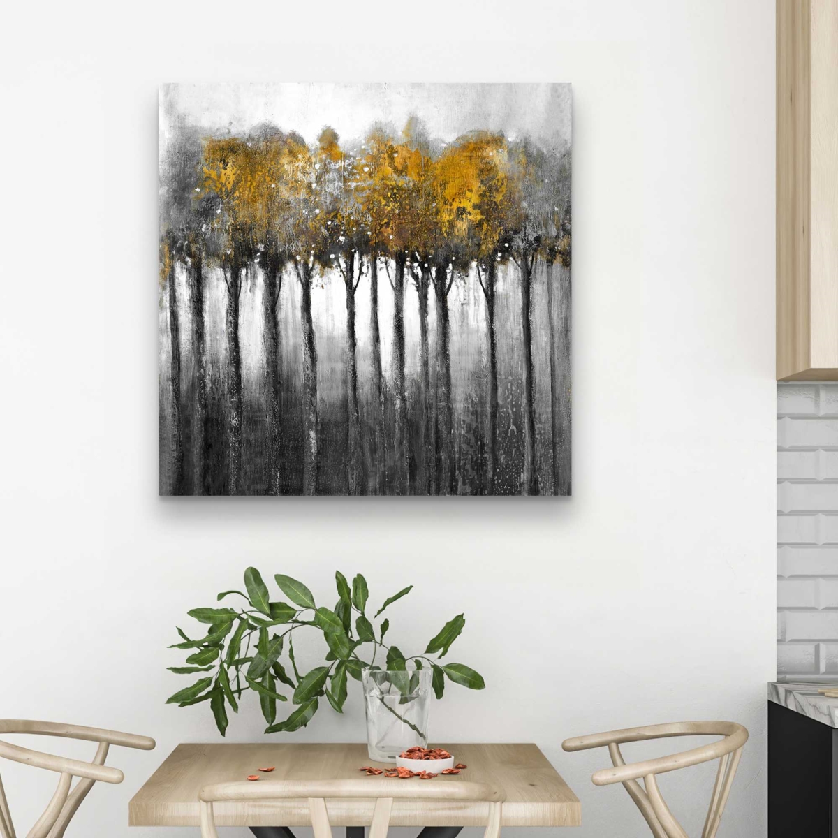 C1RC3232YF5RD8 32 x 32 in. Illuminated Forest - Stunning Trees Canvas for Home Decor