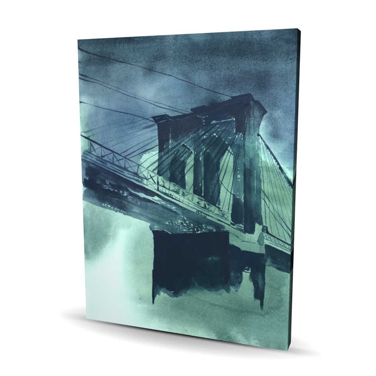 C1RC36481WD080 36 x 48 in. Abstract View of Brooklyn Bridge Canvas - Bridge Cities