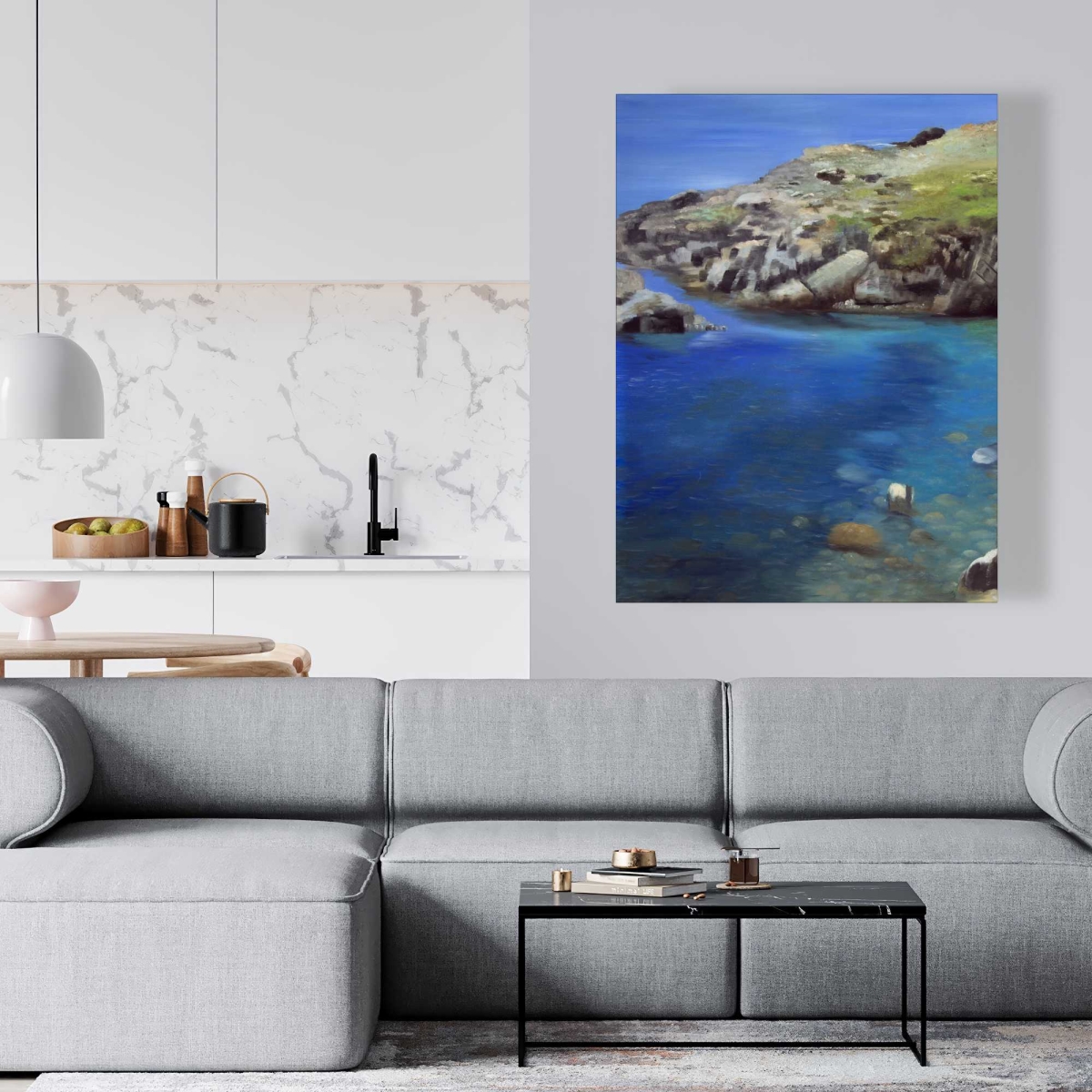 C1RC36482LD2LF 36 x 48 in. Spanish Coast - Scenic Bathroom Canvas for Home Decor