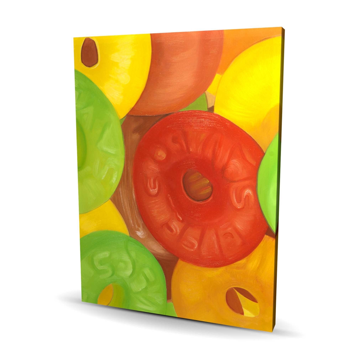 C1RC364840I2DF 36 x 48 in. Colorful Jujubes - Still Life Yellow Canvas for Home Decor