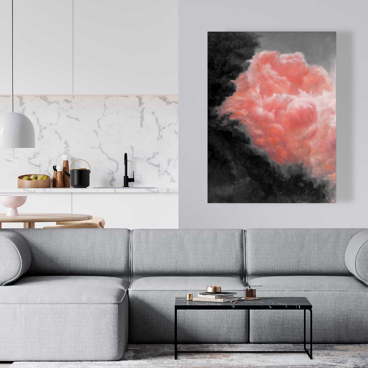 C1RC36484X1BA8 36 x 48 in. Dark Clouds - Contemporary Landscapes Canvas for Home Decor