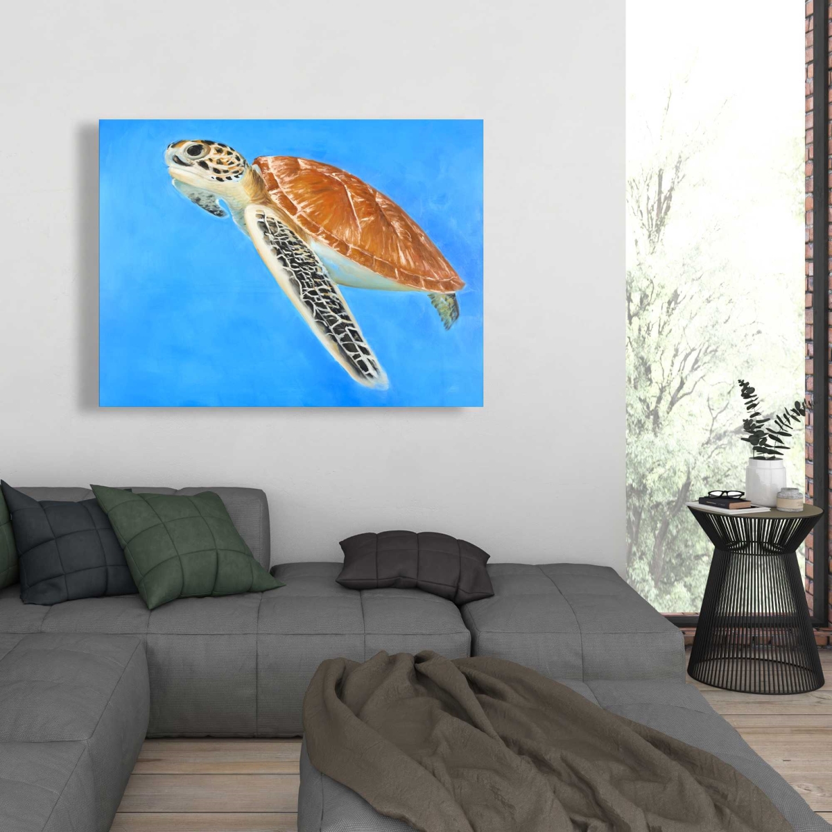 C1RC36486K7HOO 36 x 48 in. Sea Turtle - Exotic Coastal Canvas Art for Home Decor