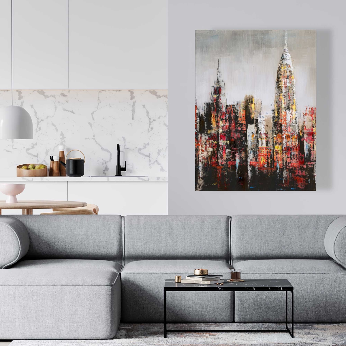 C1RC3648BOFC9Z 36 x 48 in. Paint Splash City - Canvas Artwork - Urban Style