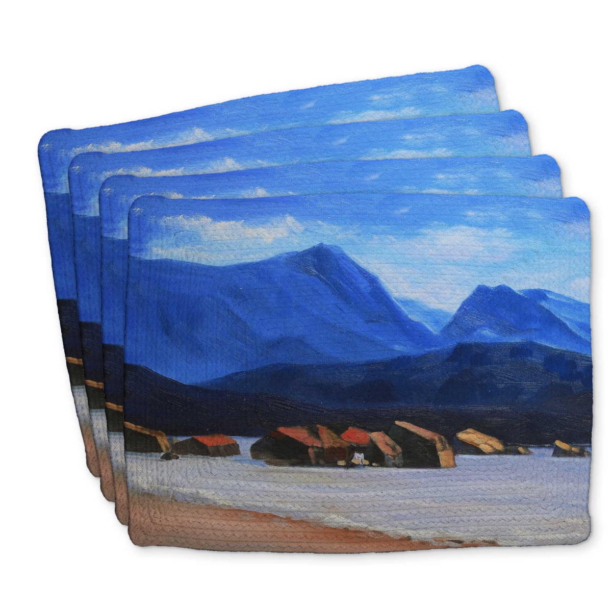 Picture of Begin Home Decor C4BP1418772UJY 14 x 18 in. Scotland Calm Eddies - Braided Polyester Placemat - Set of 4