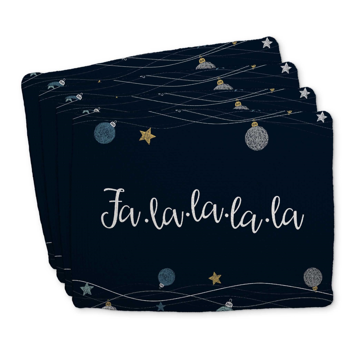 Picture of Begin Home Decor C4BP1418K1DTWY 14 x 18 in. Fa-La-La-La-La Song Braided Polyester Placemat - Home Decor - Set of 4