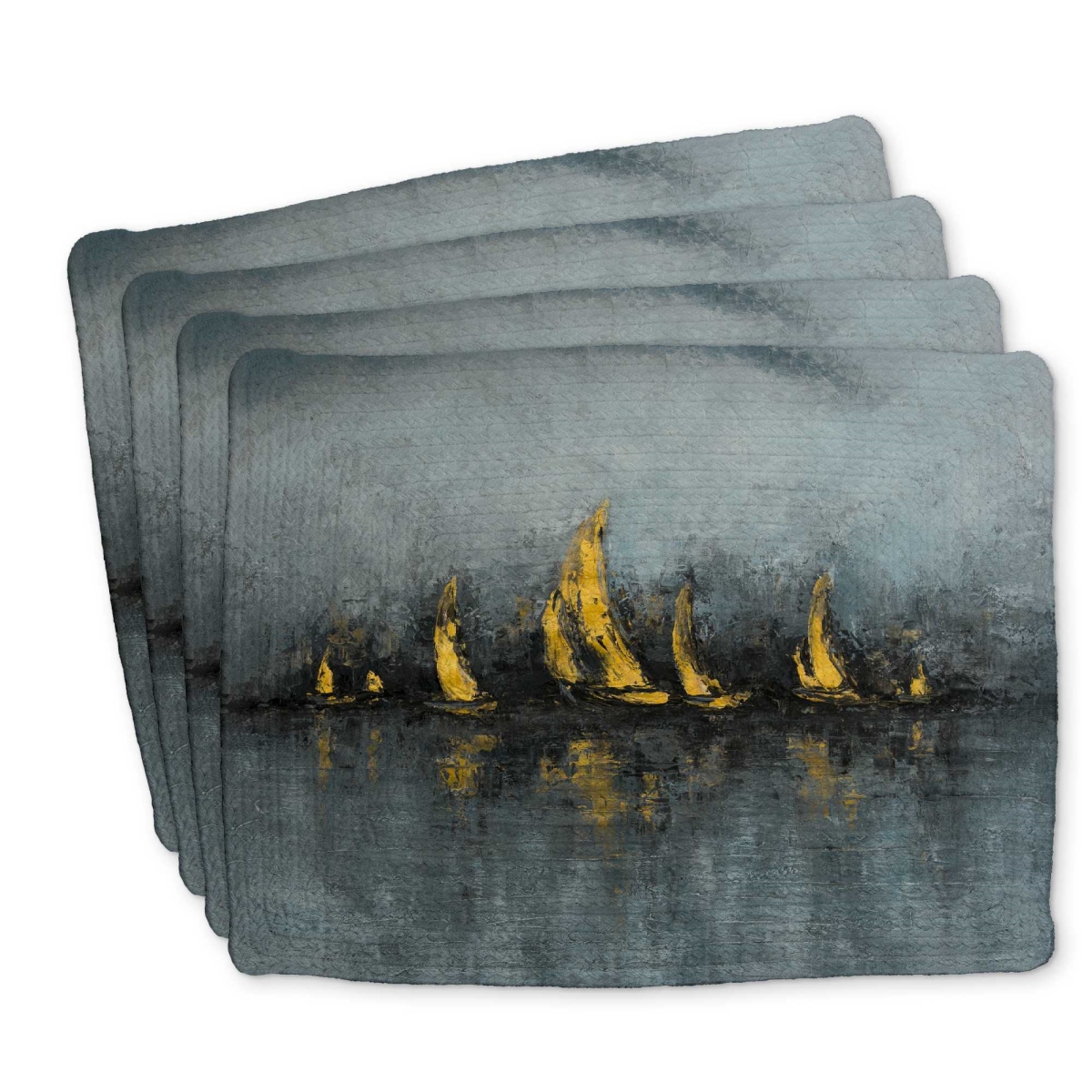 Picture of Begin Home Decor C4BP1418RHOX4D 14 x 18 in. Set Sail Braided Polyester Placemat - Home Decor Accent - Set of 4