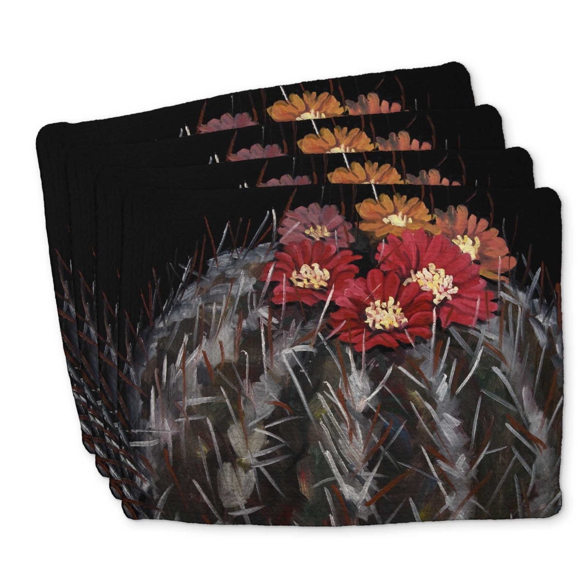 Picture of Begin Home Decor C4BP1418S7UGCC 14 x 18 in. Mammillaria Cactus in Bloom - Braided Polyester Placemat - Set of 4