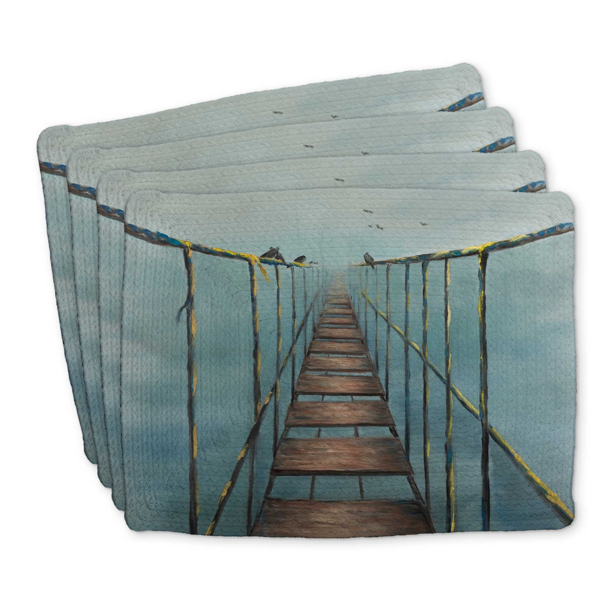 Picture of Begin Home Decor C4BP1418UKFD3C 14 x 18 in. In The Jungle - Braided Polyester Placemat for Home Decor - Set of 4