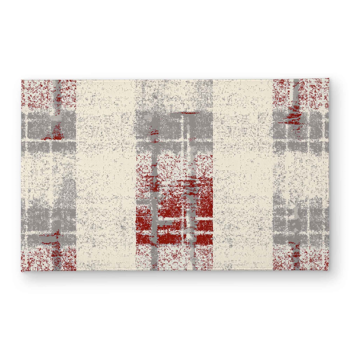 CODM2134OSN66X 21 x 34 in. Grunge Red Pattern Turquoise Indoor & Outdoor Door Mat - Decor