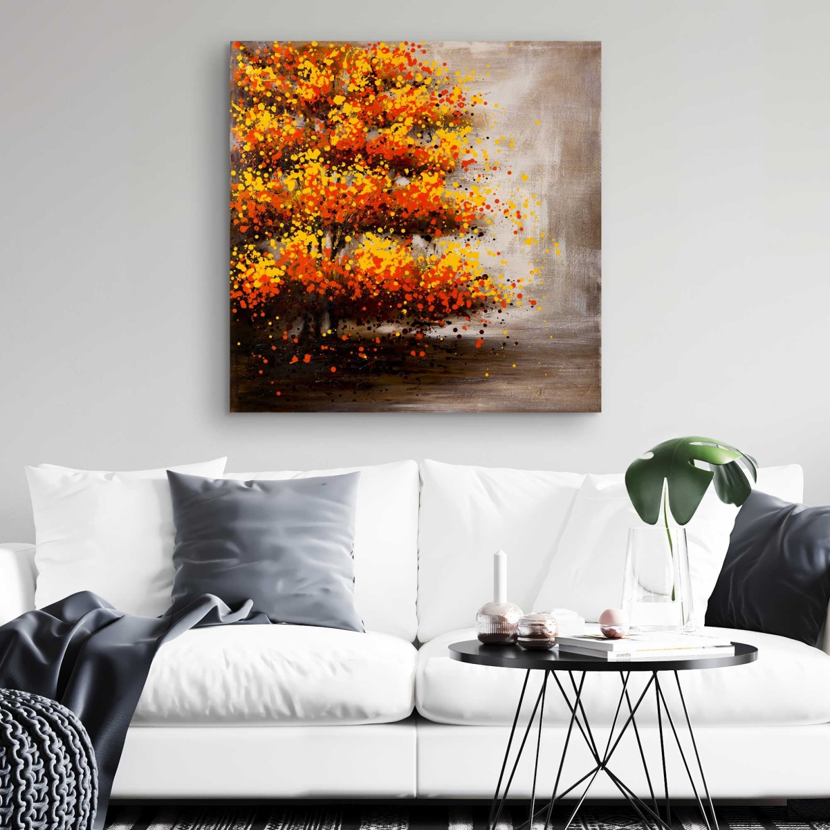 C1RC3232QJTY4G 32 x 32 in. Dotted Tree - Contemporary Office Canvas for Home Decor