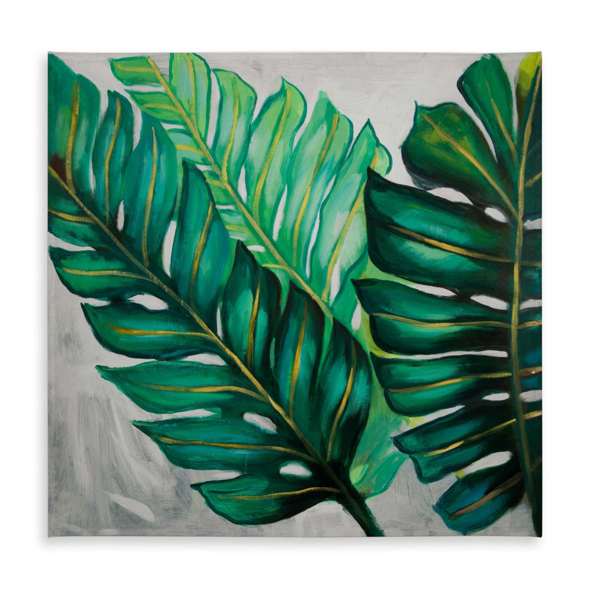 Picture of Begin Home Decor C1TC58582OZMIM 58 x 58 in. Three Big Exotic Plant Leaves Tablecloth - Indoor & Outdoor