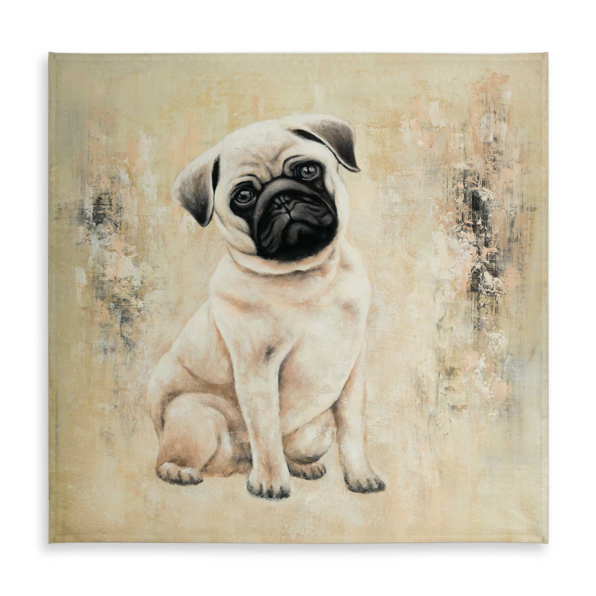 Picture of Begin Home Decor C1TC5858ATU8JG 58 x 58 in. Small Pug Dog Tablecloth - Indoor & Outdoor Home Decor