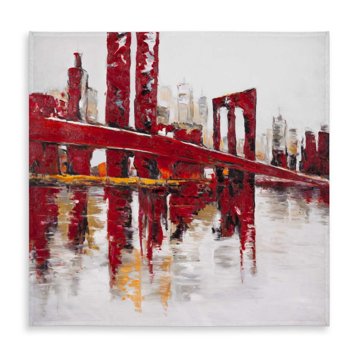 Picture of Begin Home Decor C1TC5858MVENUO 58 x 58 in. Abstract & Industrial Red Bridge Tablecloth - Home Decor