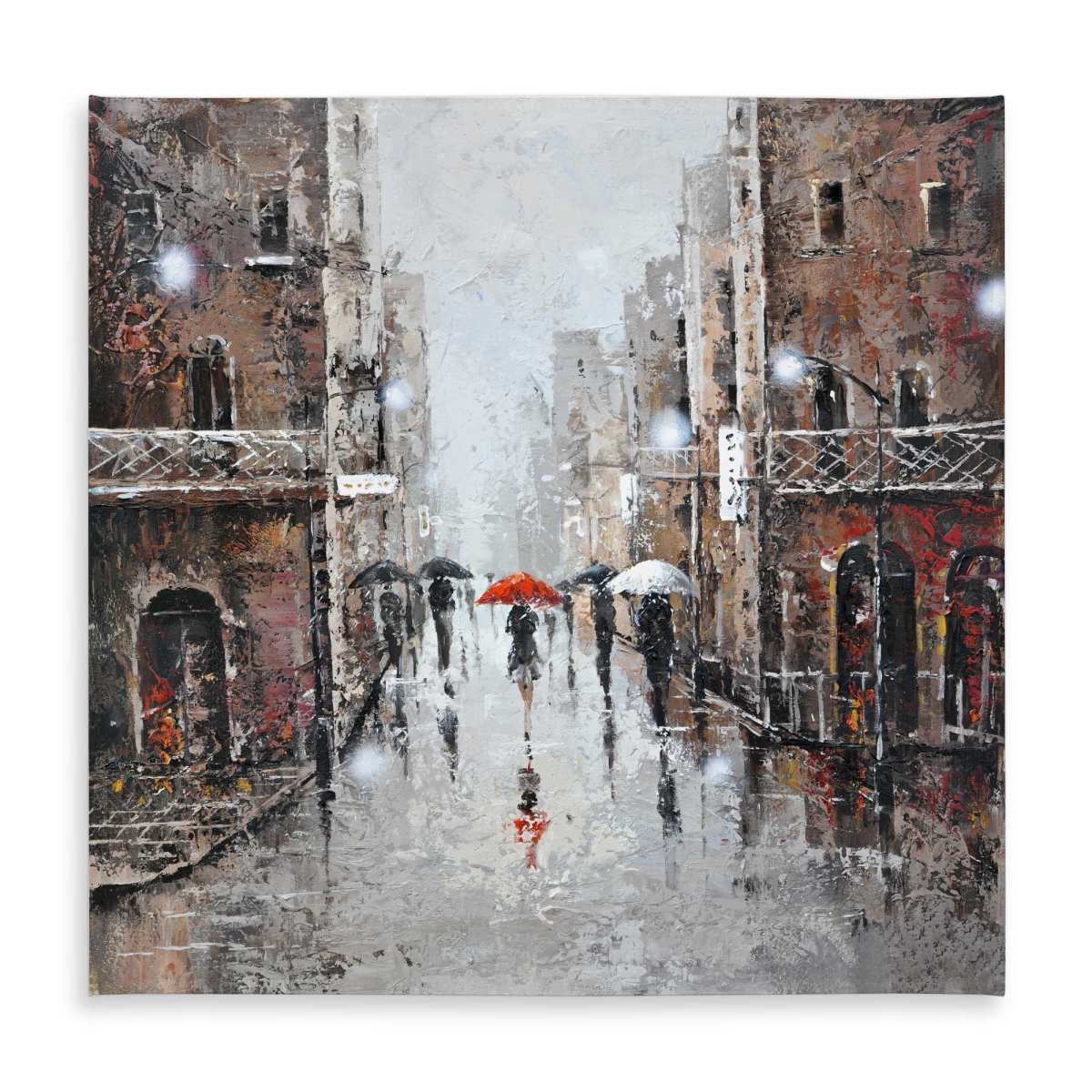Picture of Begin Home Decor C1TC5858UO5KL7 58 x 58 in. City Rain Tablecloth - Scenic Street for Home Indoor & Outdoor
