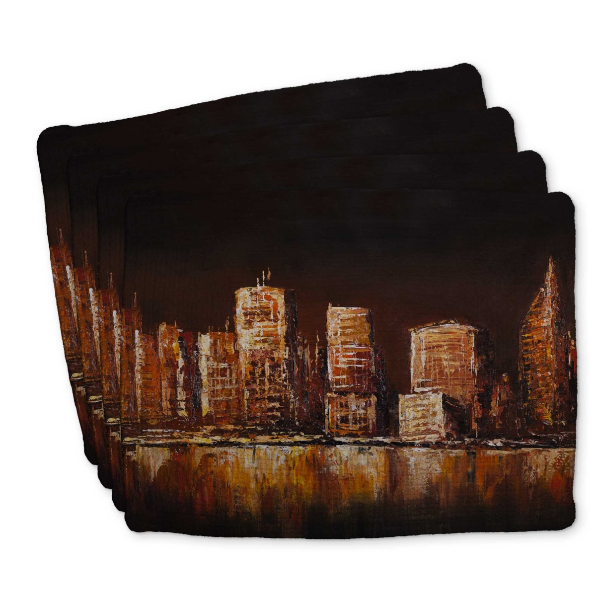 Picture of Begin Home Decor C4BP14180FX28K 14 x 18 in. City in Earth Colors - Braided Polyester Placemat - Set of 4