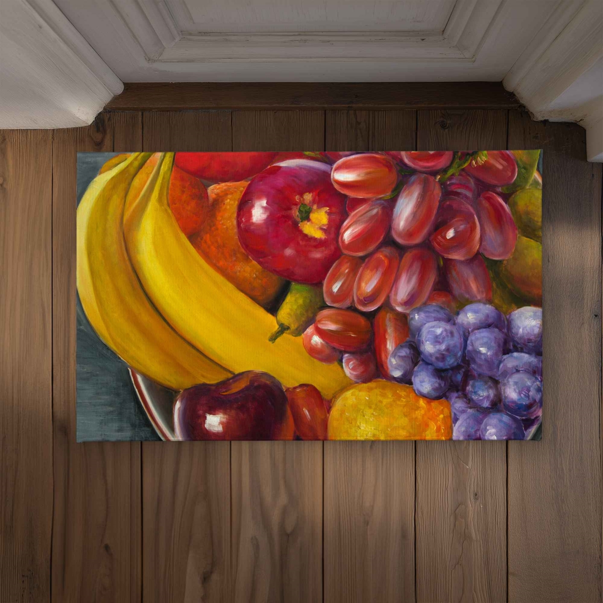 CODM2134BBDAMU 21 x 34 in. Bowl of Fruits - Hyperrealist Still Life Door Mat for Decor