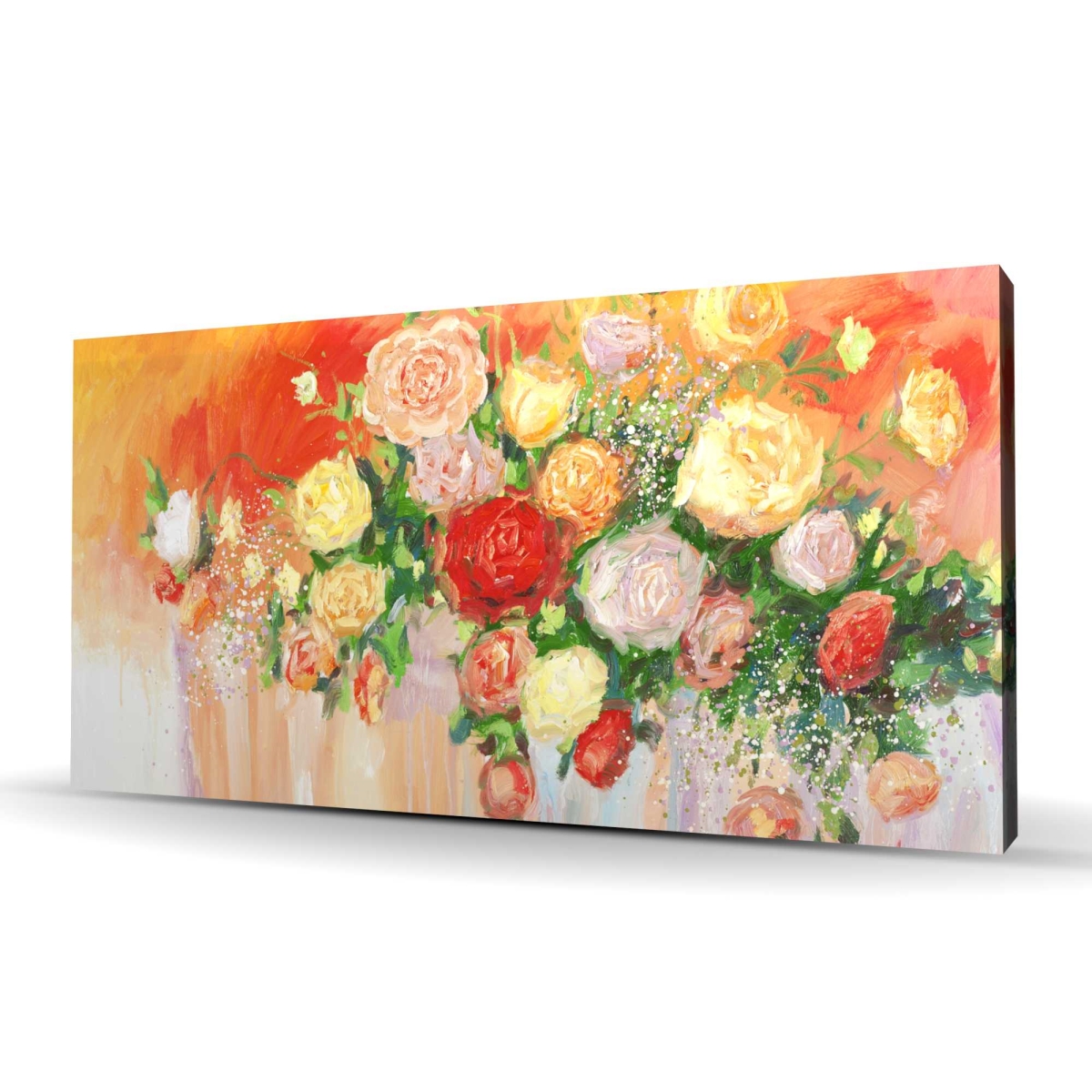 C1RC2448K168EQ 24 x 48 in. Bouquet of Multicolor Abstract Flowers - Canvas Home Decor